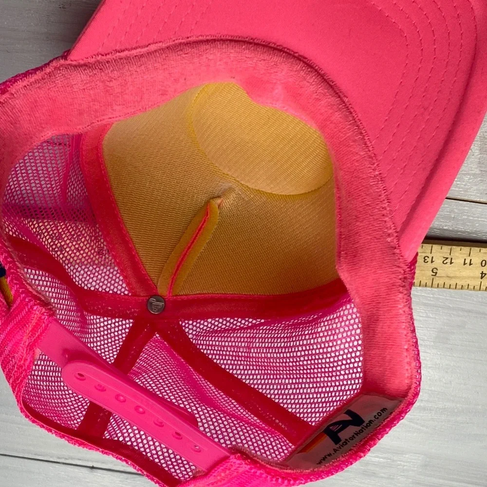 Aviator Nation Trucker Hat Unisex OS Pink Haight Ashbury Mesh Snapback Cap